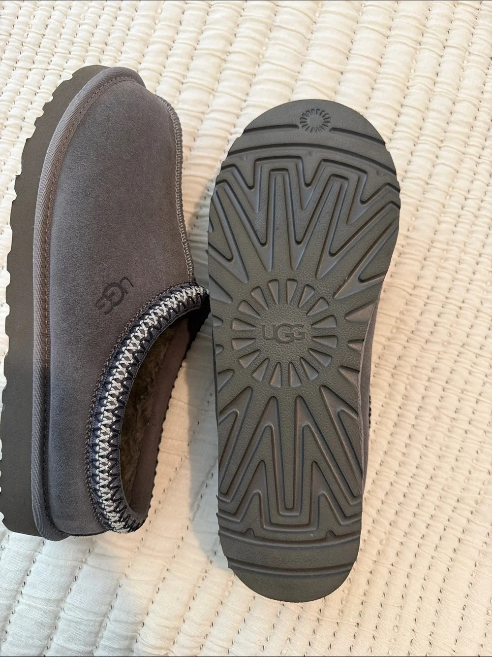 UGG Tasman II Gray Suede Slip-Ons Slippers size 9